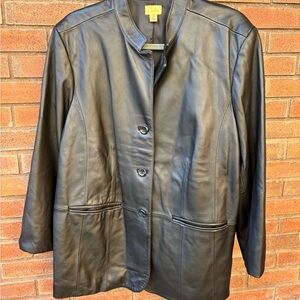 Caslon Black Leather Jacket 2X